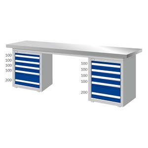 雙櫃型不銹鋼桌板